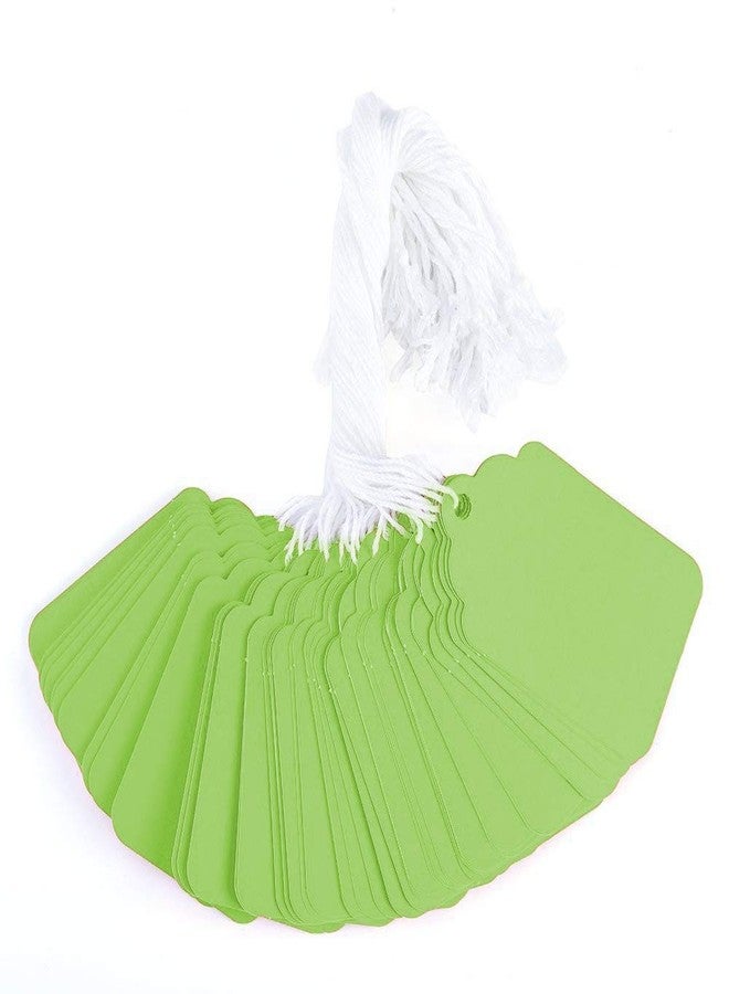 Brothersbox Green Price Tags 240pcs, Matte Tags with Strings Attached Marking Merchandise Hang Labels for Christmas Gifts Jewelry Clothing Garage Yard Rummage Sale Supplies 1.69 x 2.75 inch - Image 1