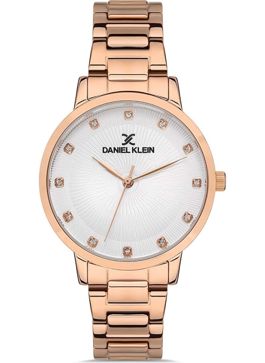 DANIEL KLEIN New Model Women's Rose Color Wristwatch with Round Stones + Gift Bracelet  - Image 1
