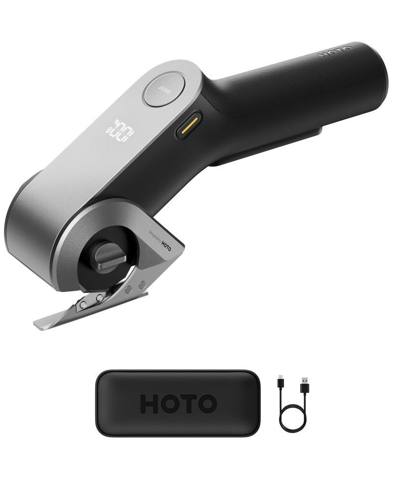 HOTO EdgeFlow Cordless Electric Scissors SelfSharpening Titanium Blade Smart Display Electric Cardboard Cutter Boost Mode ToolFree Blade Swap Ideal for Cardboard Fabric Carpet Leather DIY - Image 2