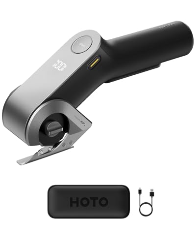 HOTO EdgeFlow Cordless Electric Scissors SelfSharpening Titanium Blade Smart Display Electric Cardboard Cutter Boost Mode ToolFree Blade Swap Ideal for Cardboard Fabric Carpet Leather DIY - Image 1