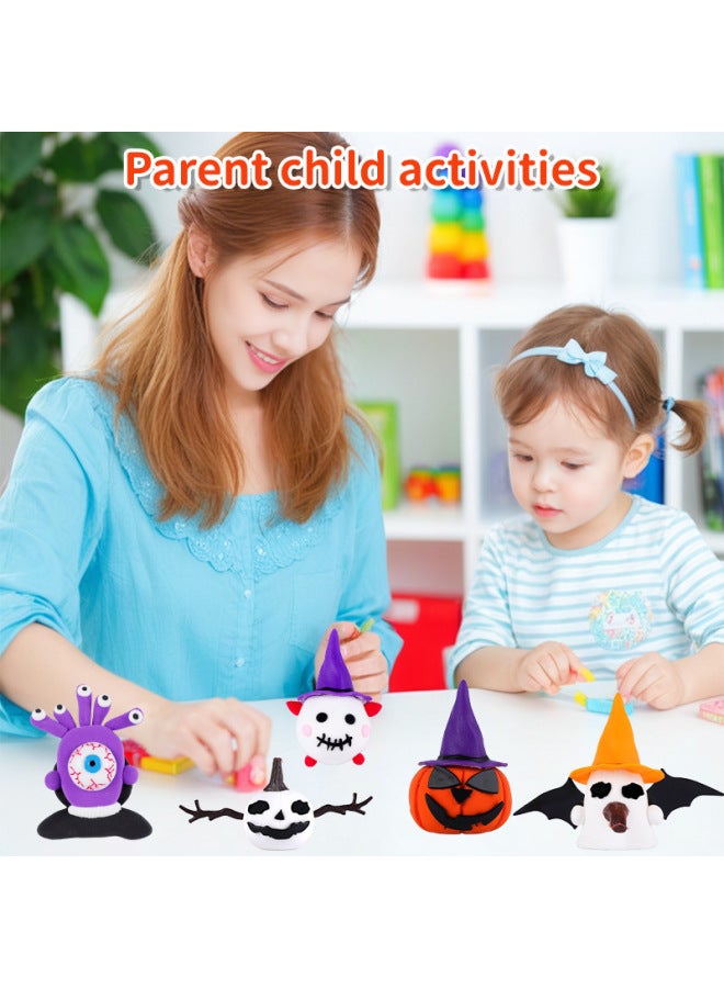 Loquat DIY Handmade Cross Border Children Holiday Clay Crafts Mini Pumpkin Head Decoration Gift-Specification: Pumpkin Head Diy Set - Image 4