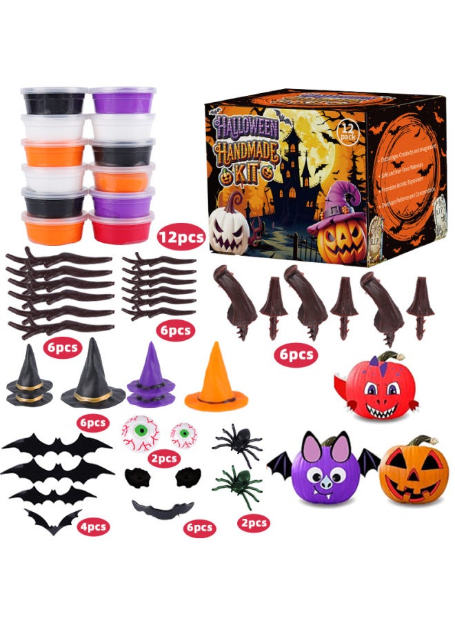 Loquat DIY Handmade Cross Border Children Holiday Clay Crafts Mini Pumpkin Head Decoration Gift-Specification: Pumpkin Head Diy Set - Image 1