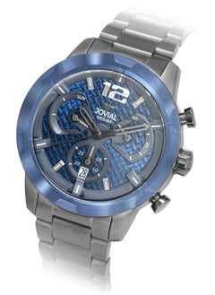 Jovial JOVIAL 16077GBMC04E Men's Metal Band Watch, 46mm, Blue Dial  - Image 2
