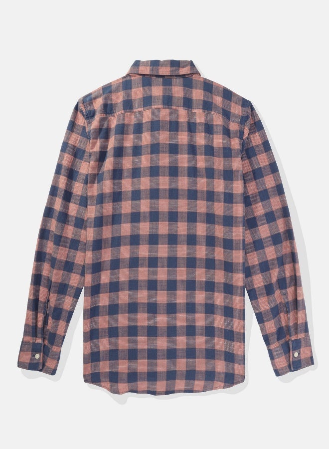AE Plaid Poplin Button-Up Shirt