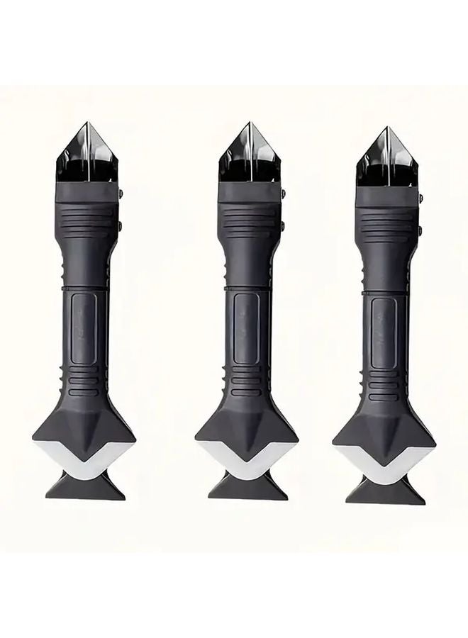 Black 3 Sets 5 In 1 Heavy Duty Silicone Gap Filling Tool Kit With Stainless Steel Head - Image 1