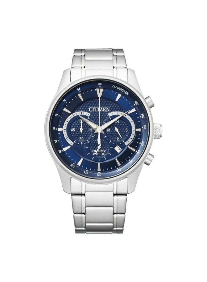 Citizen Chronograph AN8190-51L Men's Watch 44mm Stainless Steel Blue Dial Date Quartz 100M - Image 1