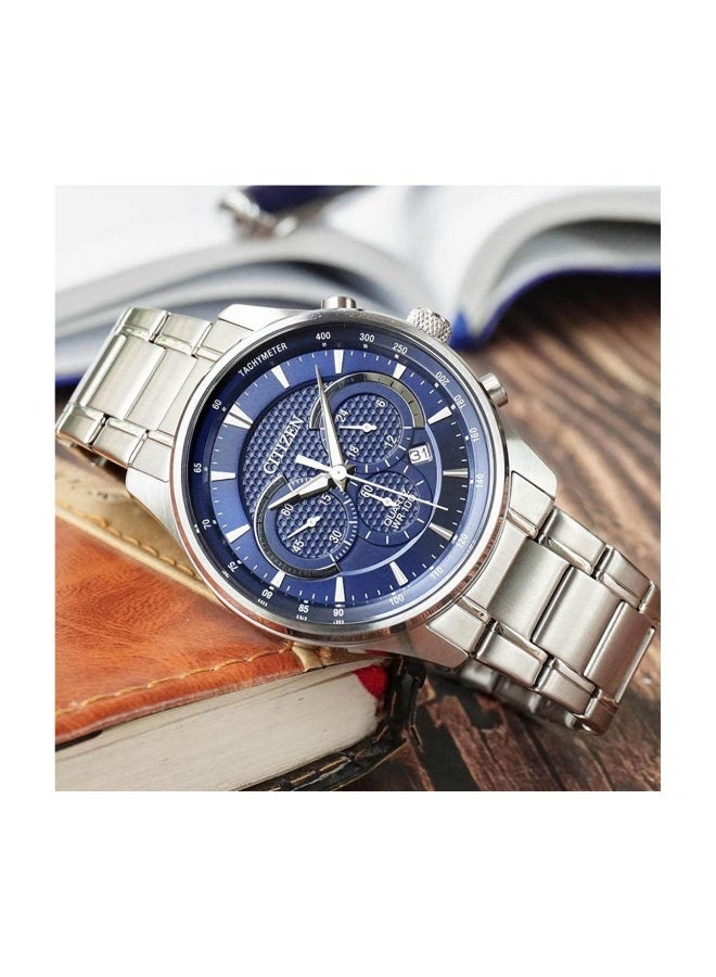 Citizen Chronograph AN8190-51L Men's Watch 44mm Stainless Steel Blue Dial Date Quartz 100M - Image 4