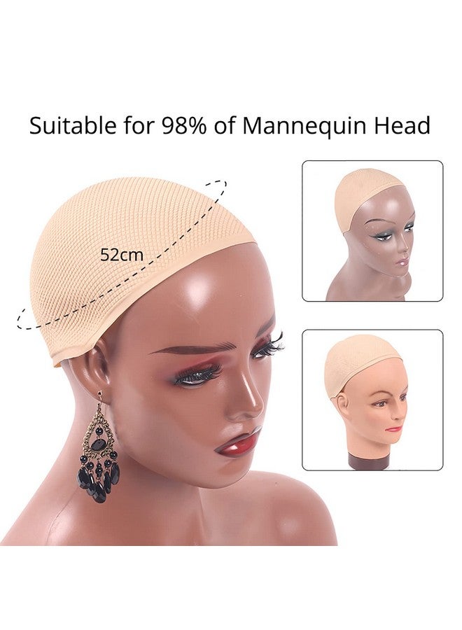Nunify Nonslip Silicone Cap For Displaying Wigs On Mannequin Head With Shoulders Wig Dispaly Accessories For Salons Suitable For 98% Mannequin Head Soft Pvc Caps Beige - Image 3