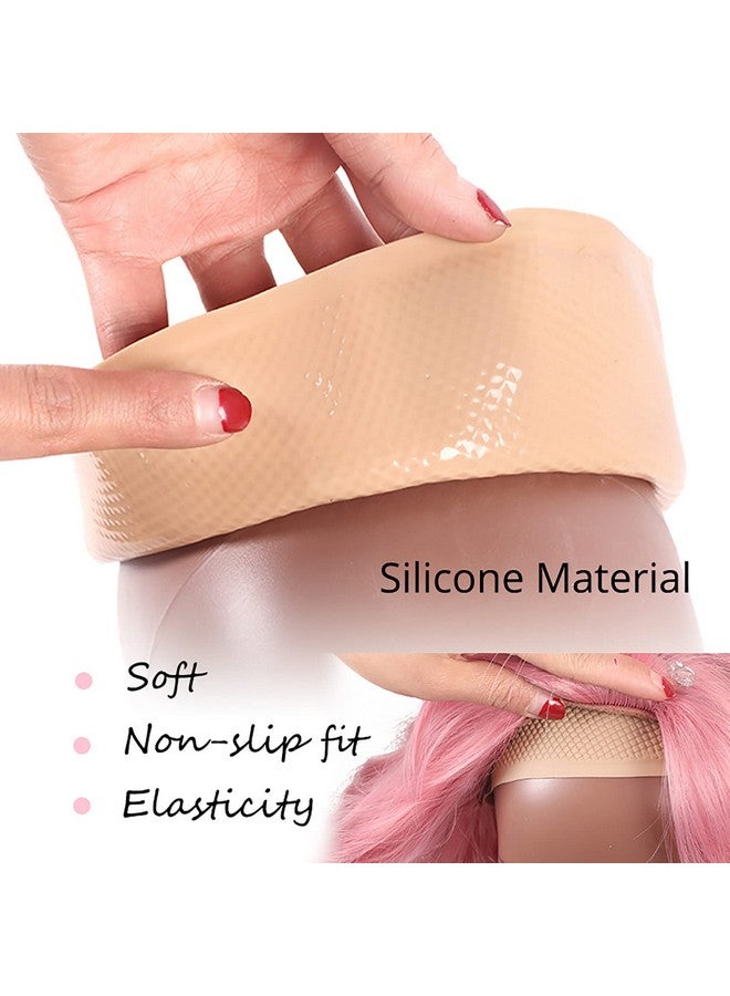 Nunify Nonslip Silicone Cap For Displaying Wigs On Mannequin Head With Shoulders Wig Dispaly Accessories For Salons Suitable For 98% Mannequin Head Soft Pvc Caps Beige - Image 4