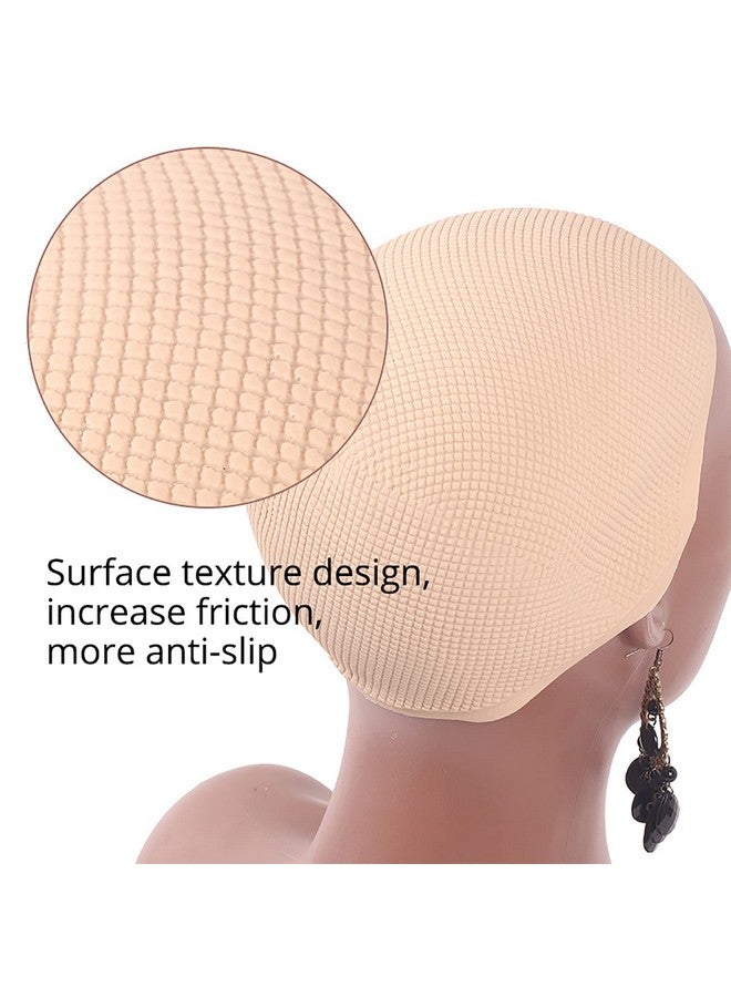 Nunify Nonslip Silicone Cap For Displaying Wigs On Mannequin Head With Shoulders Wig Dispaly Accessories For Salons Suitable For 98% Mannequin Head Soft Pvc Caps Beige - Image 5