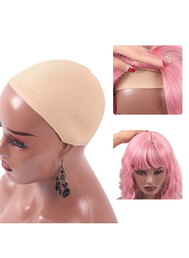 Nunify Nonslip Silicone Cap For Displaying Wigs On Mannequin Head With Shoulders Wig Dispaly Accessories For Salons Suitable For 98% Mannequin Head Soft Pvc Caps Beige - Image 2