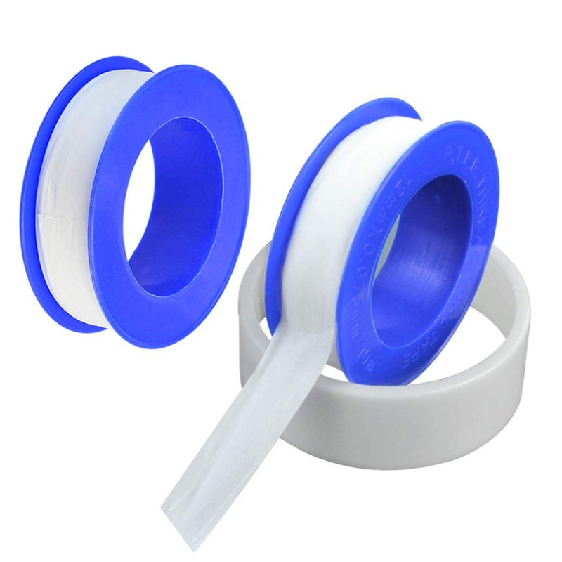 mifengda 30 لفة من شريط ختم الخيوط، شريط تفلون 1/2 شريط ختم أنابيب PTFE، مواد ختم خيوط صناعية، شريط خيوط للسباكين لمنع تسرب المياه، سباكون، سباكة، رأس هواء، أنبوب خيوط، 1/2" x394" أبيض - Image 3