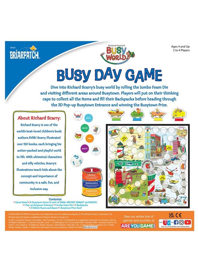 Briarpatch ;Richard Scarry'S Busy Day 3D Pop Up Game For Boys And Girls Ages 4 And Up - Image 3