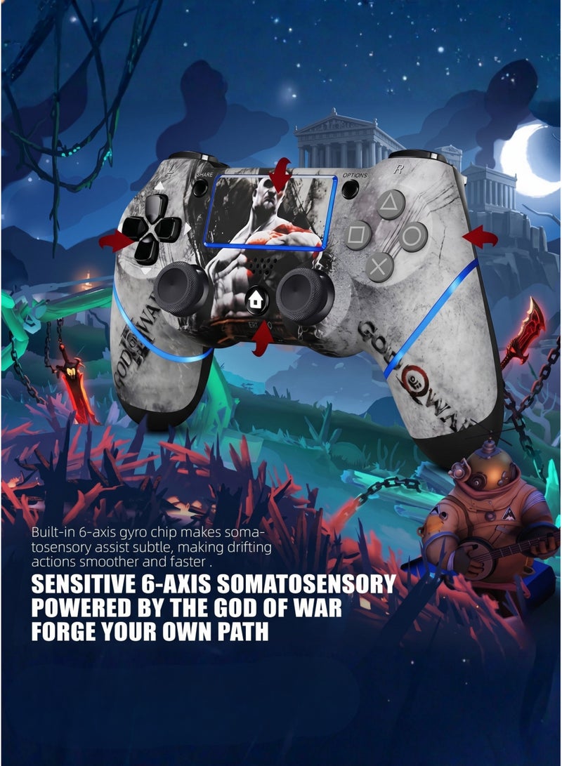 Hoco God of War Wireless Gaming Controller for PS4, Game Controller for PS4 with Double Vibration,Touchpad, Stereo Headphone Jack, Six Axis Motion Control, Compatible with PS4/Slim/Pro Console - Image 4