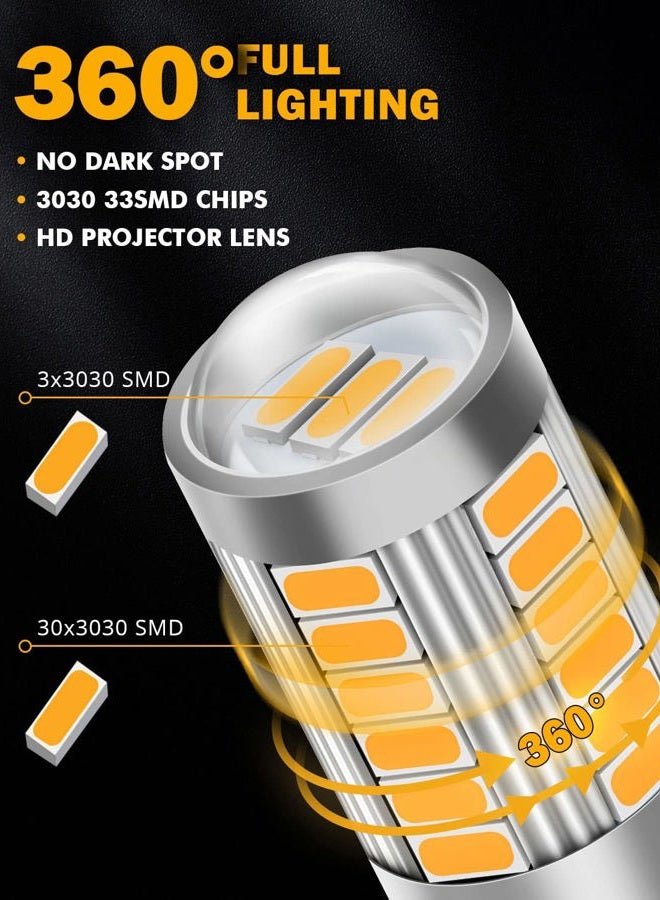 Auxbeam 1157 2357 Amber Yellow LED Bulbs, Super Bright 2057 2357 7528 BAY15D LED Bulb Replacement for Dir Flashing Turn Signal Lights - Image 4