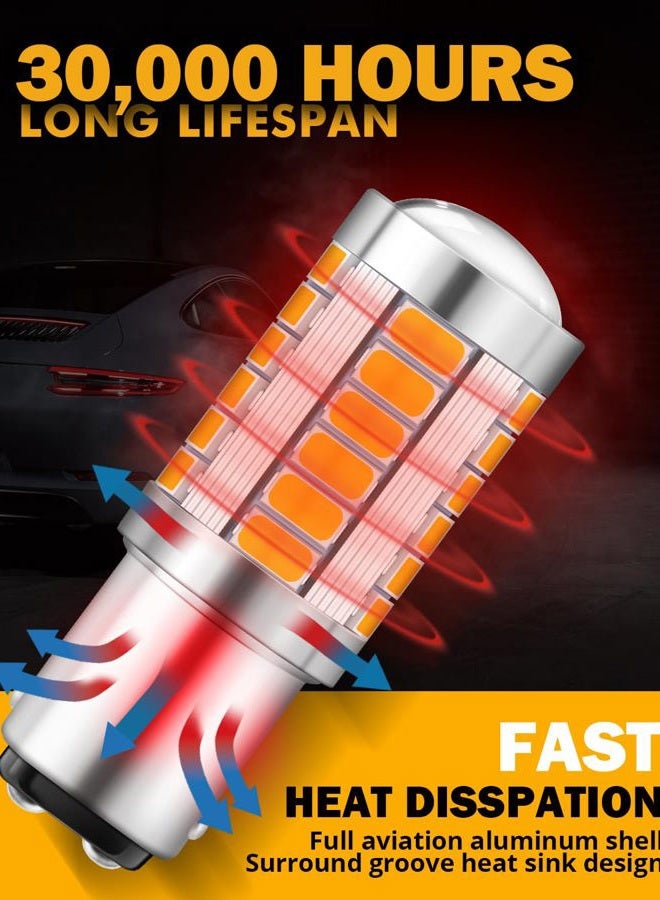 Auxbeam 1157 2357 Amber Yellow LED Bulbs, Super Bright 2057 2357 7528 BAY15D LED Bulb Replacement for Dir Flashing Turn Signal Lights - Image 5