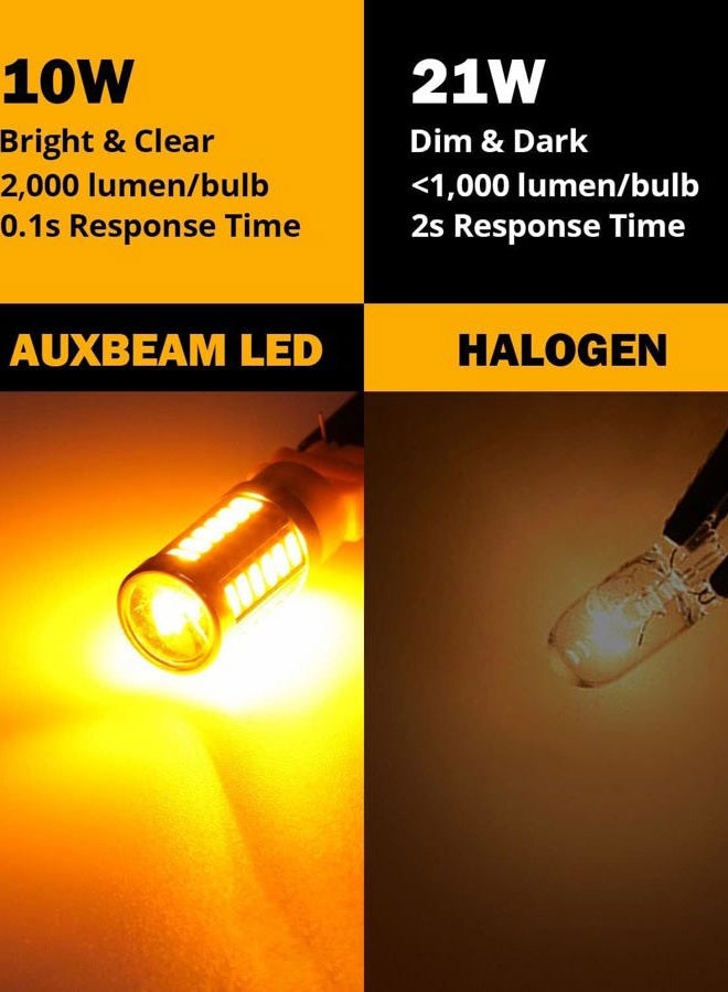 Auxbeam 1157 2357 Amber Yellow LED Bulbs, Super Bright 2057 2357 7528 BAY15D LED Bulb Replacement for Dir Flashing Turn Signal Lights - Image 3