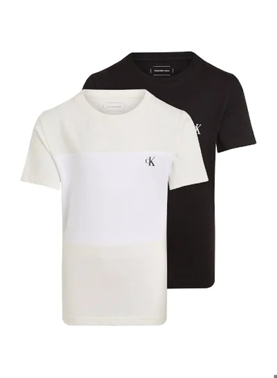 Calvin Klein Jeans Boys' 2 Pack T-Shirts - Cotton, Black