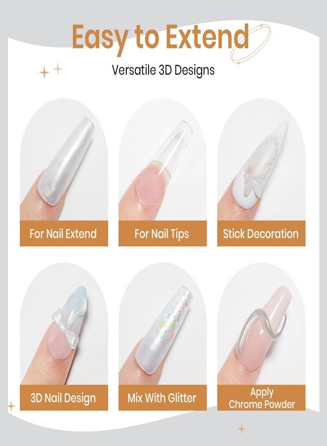 SUPWEE جل تشكيل ثلاثي الأبعاد باللون الأبيض اللؤلؤي من SUPWEE لفن الأظافر جل بناء صلب غير لاصق للأظافر الصلبة للتمديد والنحت والتشكيل سحر الجمال للمبتدئين وصالونات DIY - Image 3