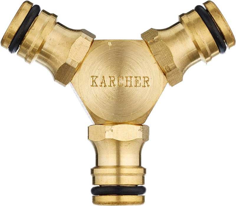 Kärcher Karcher Three-Way Brass Connector – Durable Tap Splitter for Connecting 3 Garden Hoses - Image 2