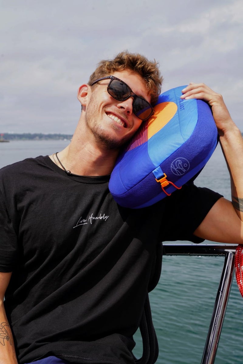 Ballast Beach Pillow â€“ Comfy, Durable & Compact, Stays Put on Windy Beaches with Patented Sand Pouch, Inflatable Pillow for Beaches, Pools, Camping, Festivals and Travel (Blazing Sunset) - Image 4