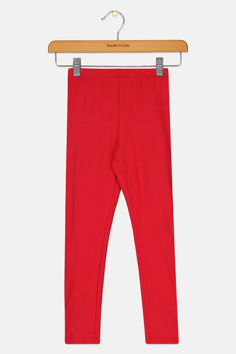 Juicy by Juicy Couture Kids Girl Brand Logo Pull On Leggings, Red - Image 1