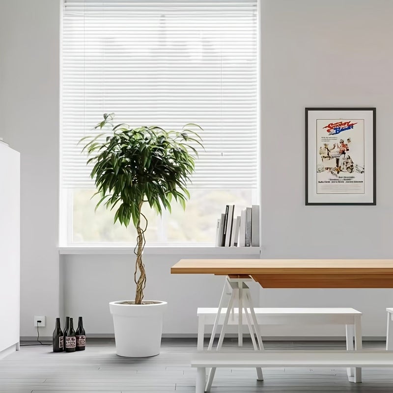 White Aluminum Light Blocking Horizontal Blinds Width 35.43 Inch Height 59.06 Inch Anti Ultraviolet High Quality Dimming Bathroom Temporary Installation Window Decoration Classic Ventilation Louver Curtains - Image 4