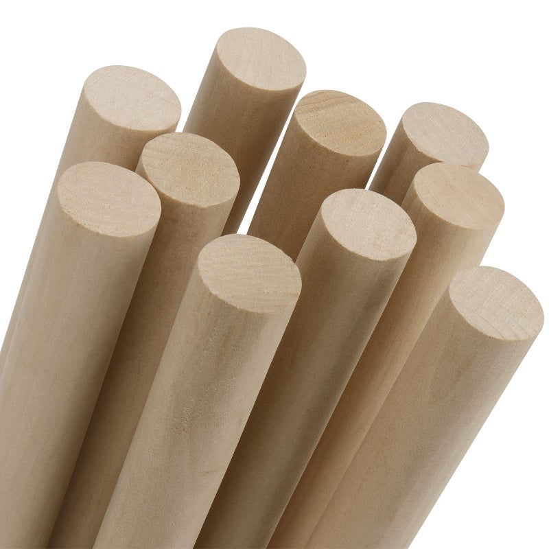 FUNSUEI 30 Pieces 1 x 12 Inch Wooden Dowel Rods Unfinished Wood Sticks Natural Round Wood Dowel Sticks Hardwood Sticks for Crafts DIY Project Home Decoration