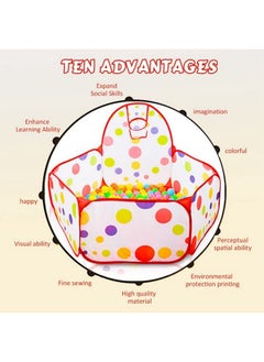 BabyGo BabyGo Dotted Theme Foldable Ocean Balls Pit Kids Indoor Outdoor Basketball for Kids | Balls not Included (Multi Color) (100cm x 60cm x 75cm)  - Image 5