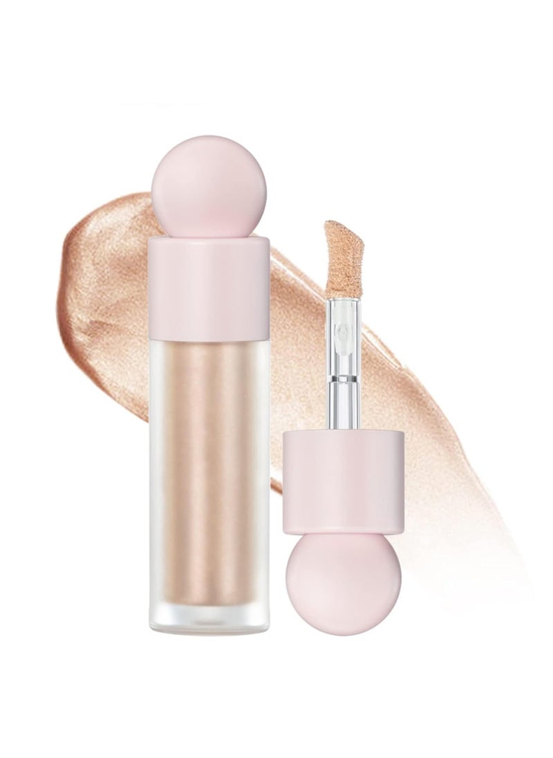 HOCOSSY Liquid Highlighter Natural Glow For Face  Body Waterproof Moisturizing Light Liquid Luminizer For Long Lasting Shimmer Contour Highlighter Stick Easy to Apply with Cushion Applicator 