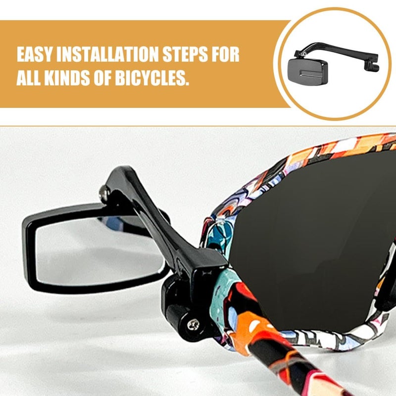 Superview Bike Rearview Mirror For Mountain Road Bike Universal Handlebar Safety Mirror With Glass Convex Lens For Motorcycle Scooter Use Black - Image 4