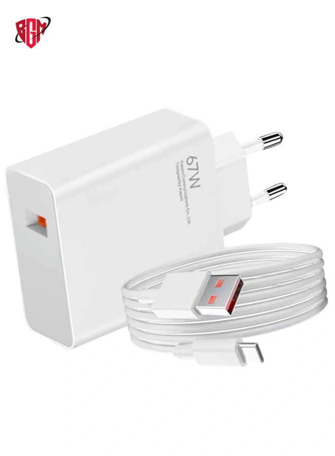 BGM "Original Xiaomi 67W USB Wall Charger â€“ Fast Charging with USB to USB-C Cable Included, Compact & Reliable" - Image 2