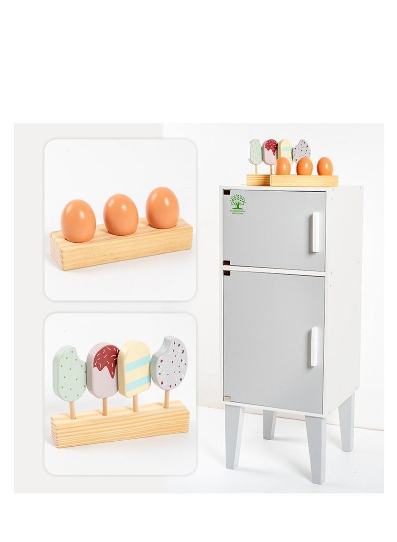 GULFLINK Kids Pretend Kitchen Playset, Pretend Wooden Play Kitchen Toy White - Image 1