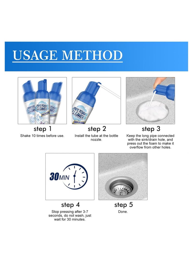 3 pack Powerful Foam Drain Cleaner – Fast-Acting Sink & Drain Unclogged  Toilet, Bathroom, Tub, Pipe Cleaner Long-Lasting Fragrance & Deodorize  - Image 4