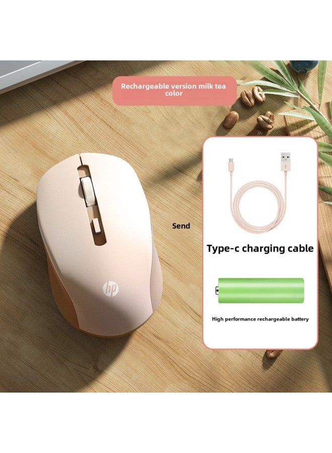 Quiet Cute Bluetooth Special Laptop For Girls Office Wireless Mouse Dual-mode Rechargeable-Specification:Milk Tea Color  - Image 1