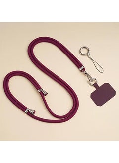 HY Phone Lanyard, Universal Crossbody Cell Phone Lanyards, Multifunctional Nylon Patch Adjustable Shoulder Neck Strap Compatible with Most Smartphones（Claret）  - Image 1