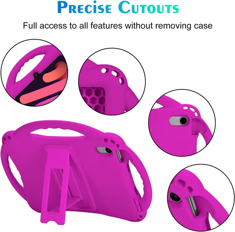 TopEsct Kids Case for iPad Mini 6th Generation Case Heavy Duty Shockproof Cover Childproof Protective kids Cover with Three Handle Stand for 8.3 inch iPad Mini 6(Purple) - Image 4