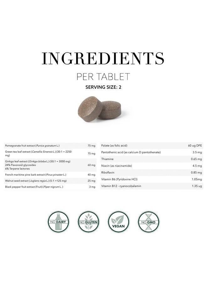 New Nordic Clear Brain Tablets | Supports Normal Cognitive Health and Memory | with Green Tea and Walnut | Swedish Made | 60 Count (Pack of 1)  - Image 4