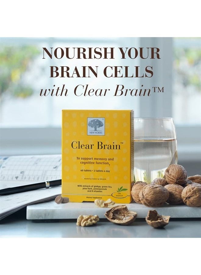 New Nordic Clear Brain Tablets | Supports Normal Cognitive Health and Memory | with Green Tea and Walnut | Swedish Made | 60 Count (Pack of 1)  - Image 5