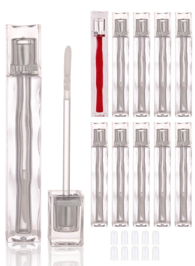COSIDEA 10PCS Empty 4ML clear Lip Gloss Tubes Wave Square lipgloss Tube with Wand Applicator for Lip oil tint bottles container small business - Image 1