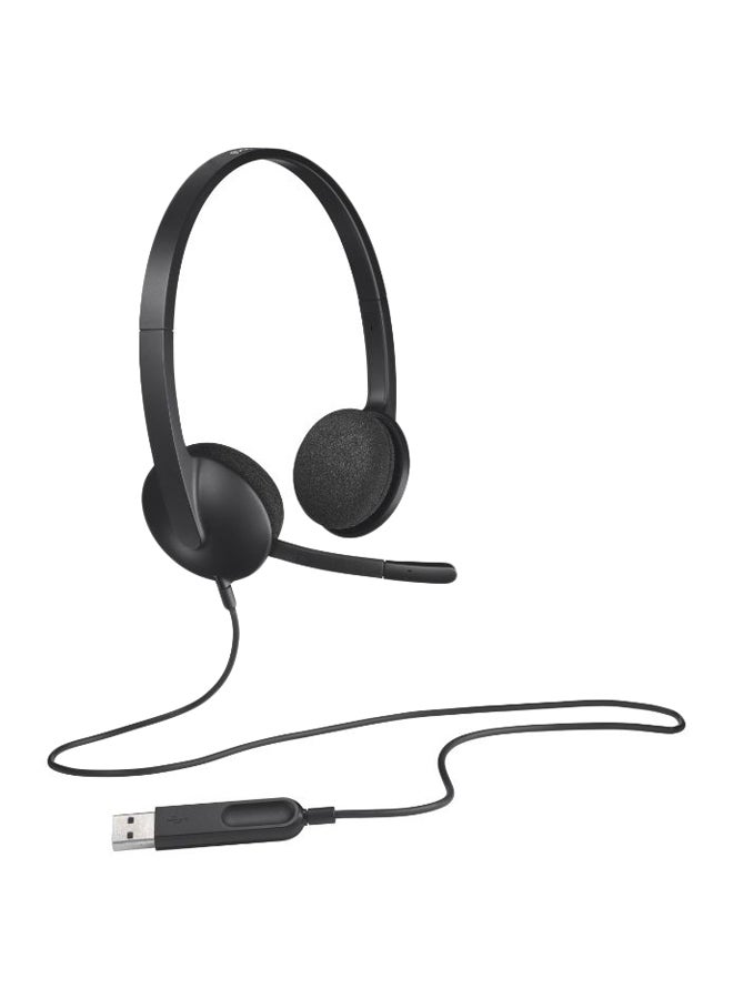 Logitech H340 USB Headset, Plug And Play, Noise Cancelling Microphone, USB Type A, Adjustable Headband, Black | 981-000475 - Image 1