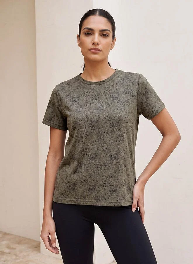 Splash Active Textured 2 Way Stretch T shirt