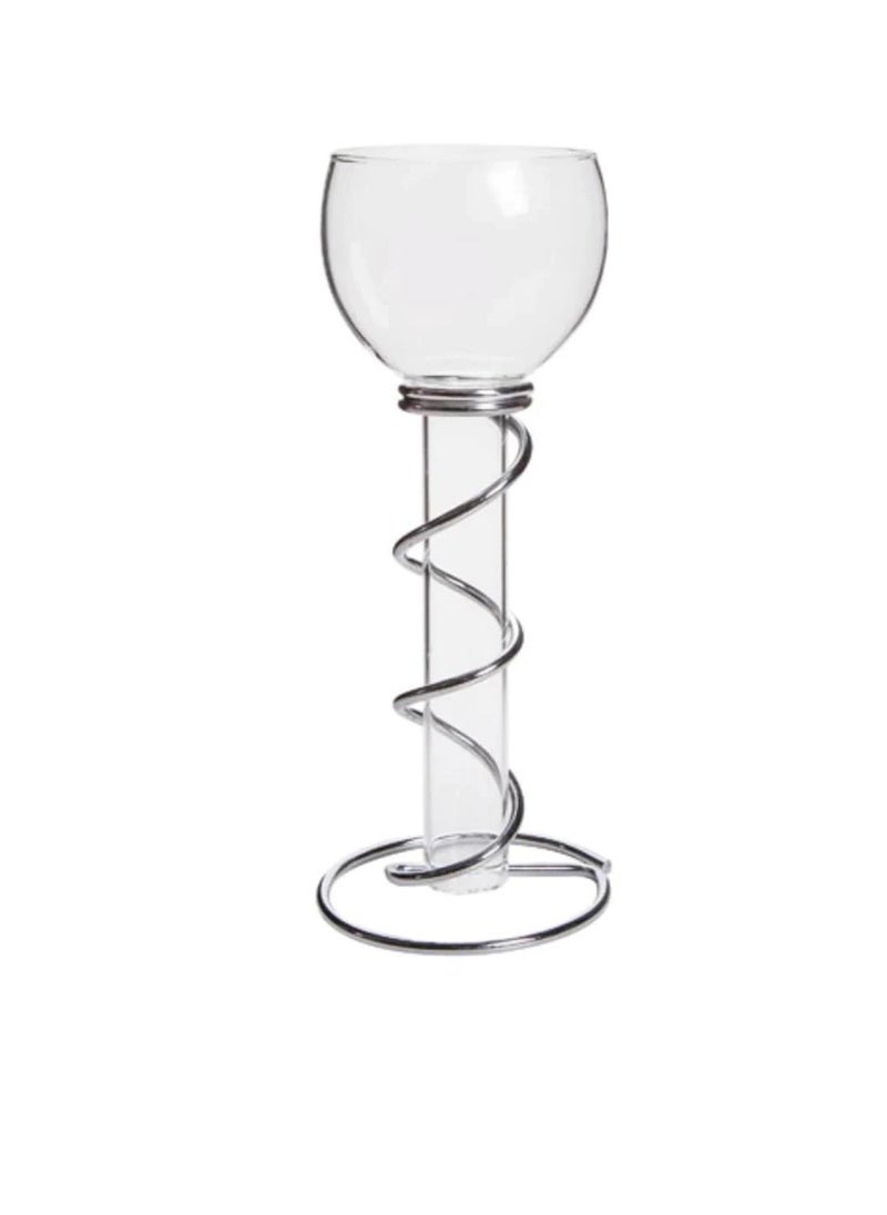Generic Single Floating Glass Taper Holder Silver Stand  - Image 1