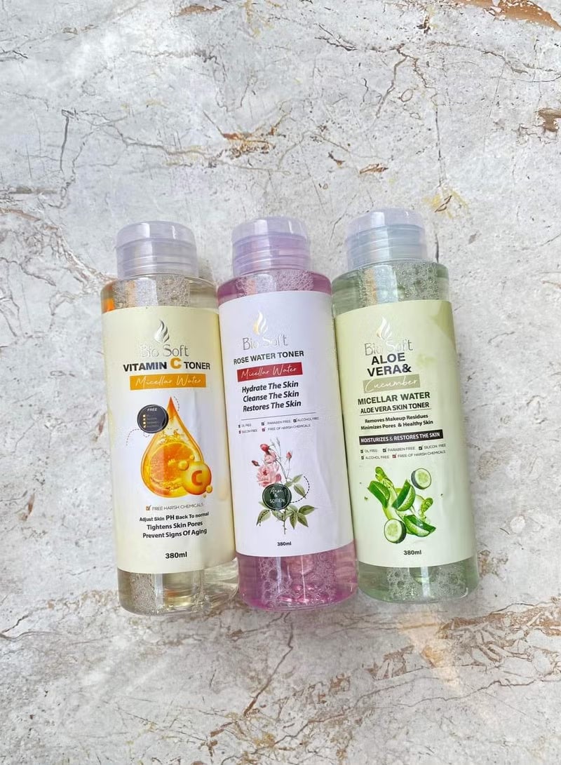 بيو سوفت تونر ماء الورد ماء ميسيلار 380 مل - Image 3