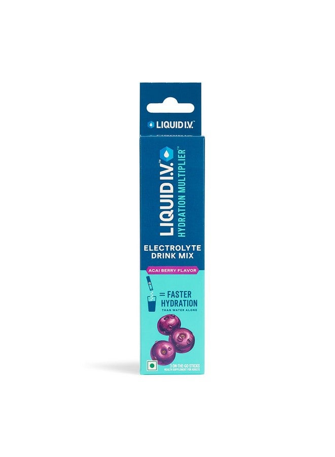 Liquid I.V. Liquid I.V. Hydration Multiplier - Acai Berry | Electrolyte Powder Drink Mix 16g | Pack of 3  - Image 1