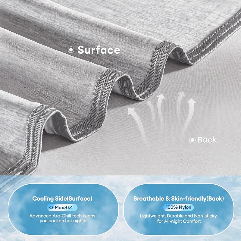 VFROO Cooling Blanket for Hot Sleepers Throw XL Size 50''×70'', Summer Blanket Thin Lightweight Breathable, Absorbs Sweat Heat to Keep Adults Cool, Cold Blanket for Sleeping on Bed Couch, Grey - Image 3