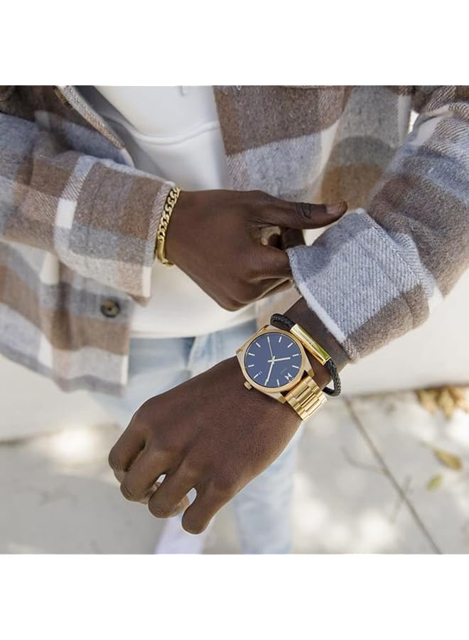 ام في ام تي سوار مضفر من الجلد للرجال 28200138 أسود مقاس واحد - Image 4