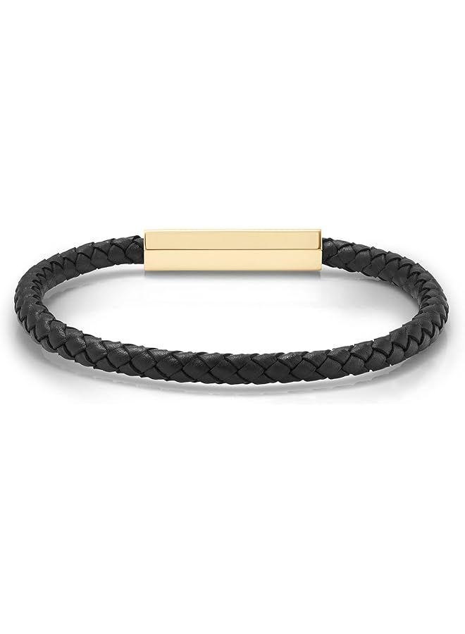 ام في ام تي سوار مضفر من الجلد للرجال 28200138 أسود مقاس واحد - Image 2