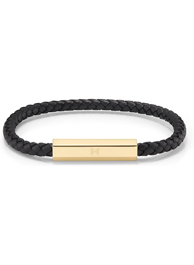 ام في ام تي سوار مضفر من الجلد للرجال 28200138 أسود مقاس واحد - Image 1