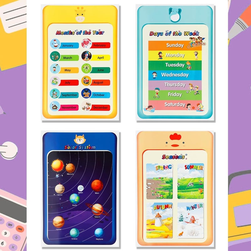 KASTWAVE Educational Posters for Preschool, Kindergarten, and Classroom Decorations - Set of 12, Includes Alphabet, Numbers, Colors, Shapes, Days of the Week – Vibrant & Durable Learning Tools for Kids - Image 4